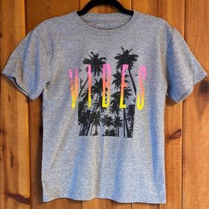 Gray and Pink Tropical Sunset Short Sleeve Tee